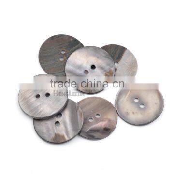 30mm 1.2inch Big Natural Shell Buttons 2-hole Grey Mother of Pearl Buttons Decoration SHELL-003 photo-2