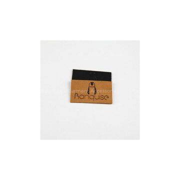 Suede Leather Label With Animal Logo