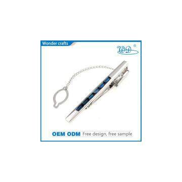 Embossed rhinestone alloy imitation silver tie pin colorful men shirt engagement tie bar tie clip