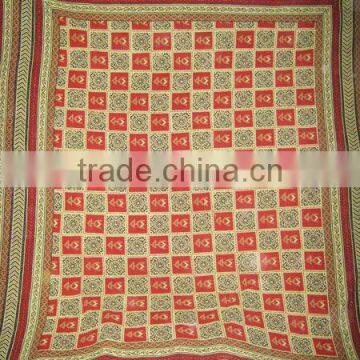 block print vegetable dyes kantha patchwork quilt