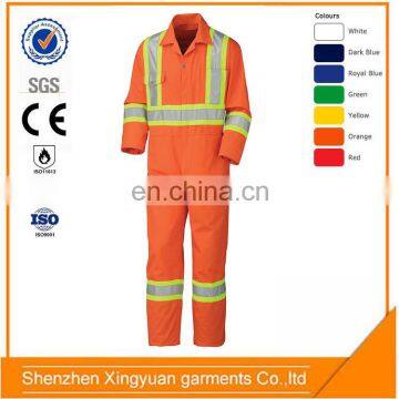 High Performance Orange Fire Retardant Nomex Coverall With Safety Reflective Strip Used in Aviation