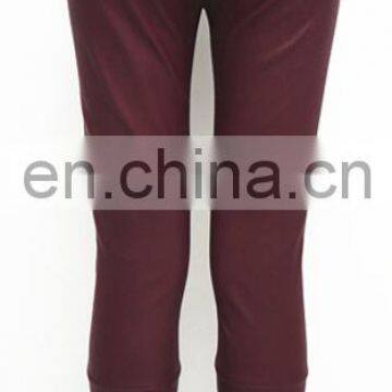 2015 Elegant Fashion Ladies Tight Black Stretch Leather Pants Wholesale Leather Leggings photo-2