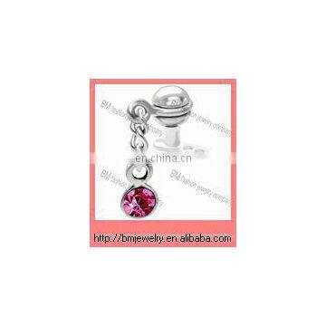 Charming dangle red diamond dermal anchor skin diver crystal body piercing jewelry