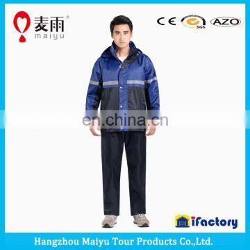 100% Polyester Pvc Roading Safety Rainsuit Waterproof Outdoor Workplace Pvc Unisex Raincoat Rainsuit photo-2