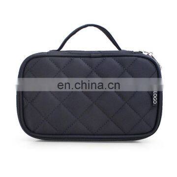 LOGO Printing Two Layer Cosmetic Travel Makeup Case Organizer Bag With Mirror photo-5