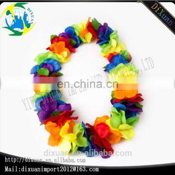 Colorful Decorative Artificial Hawaiian Lei Polyeste Flower Luau leis