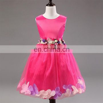 Dark Pink Floral Petals Party Dress