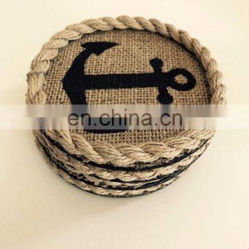 rope Coasters With Anchor 4" round