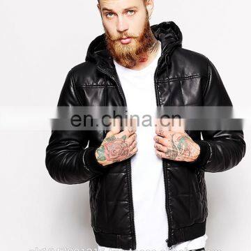 2014 Fashion Colletctions Men's Faux Leather Look Quilted Jacket