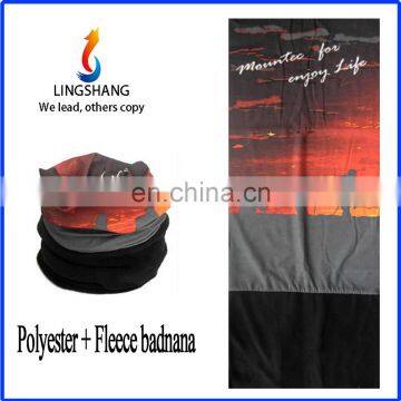 LINGSHANG fashion warm tube seamless bandana polar fleece multifunctional bandana