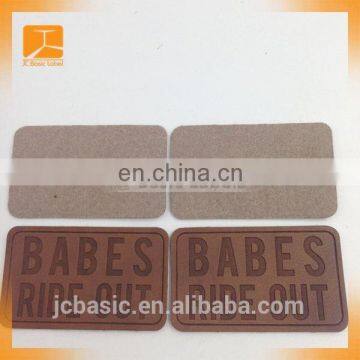 Custom Made CMYK Printing Brand Logo Clothing Leather Labels,garments pu Leather Patch Label photo-5