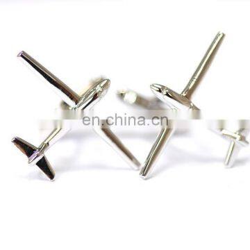 silver airplne shape cufflink, custom make cufflink,ainz alloy silver aircraft design cufflinks and tie clip as per your own l