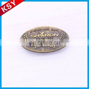 New Product Volume Manufacture Decorative Private Labels Women Clothing Metal Brand Label Logo