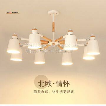 LED chandelier living room restaurant the bedroom wood minimalist modern wind industry with creative Japanese-style