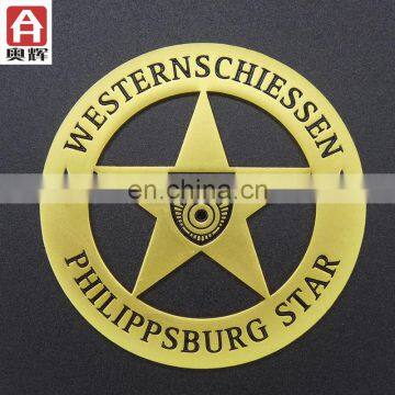 High quality brass MOQ 10 metal badge