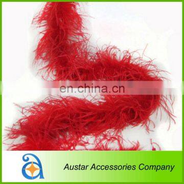 Cheap red single row Ostrich Feather Boa For decoration