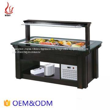 2.15M Salad Bar Refrigerated Counter top Marble Island Chiller For buffet