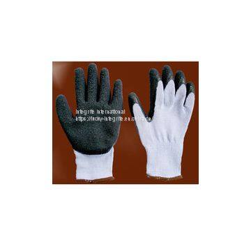 Work Light Duty Nylon Industry Crinkle Latex Rubber Palm Hand Protection Coated Machinist Safety Gloves