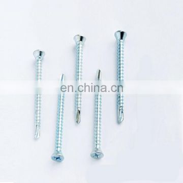 customized white zinc-plated cross countersunk head self-tapping screw