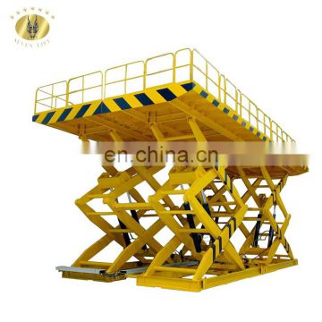 7LSJG Shandong SevenLift 10t freight double scissor hydraulic lift elevator