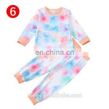 Baby Boy Girls Tie-Dye Clothes Set Autumn Spring Long Sleeve Button O-neck Tops Romper Pants 3Pcs Outfit for Newborn Infant Baby photo-3