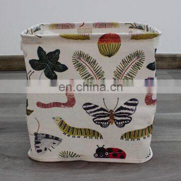 Home Organization Cotton Linen Laundry Basket Box Canvas Foldable Storage Boxes Bins Cubes Boxes
