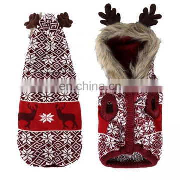 Most popular Snowflake Pet Reindeer Holiday dog clothes knit sweater for dog