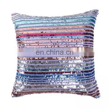 New Design Colorful Stripe Stripped Pattern Indoor Sequin Cushion/pillow/decorative Cushion Cover photo-2