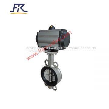 Pneumatic Operated Wafer Type Lining Rubber Butterfly Valve