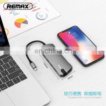 Remax Ru-u50 Wosan Series Eight In One Usb Type-c Adapter Docking Station Laptop photo-5