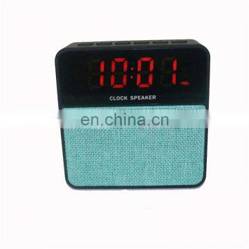 Portable  Fabric  Digital Clock bluetooth Speaker With TF Card FM LED Screen Alarm