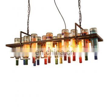 Moderate Modern Iron and Glass Pendant Linear Ceiling Lamp 3 Lights photo-6