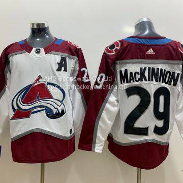 Colorado Avalanche #29 MacKinnon White Jersey