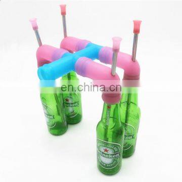 quad way connector for double bottle snorkel , double can snorkel , double beer bongs