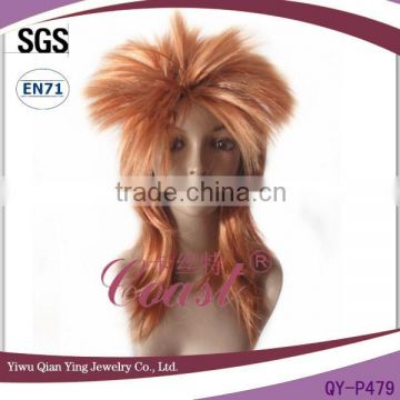 medium length ginger brown rock star party punk wig