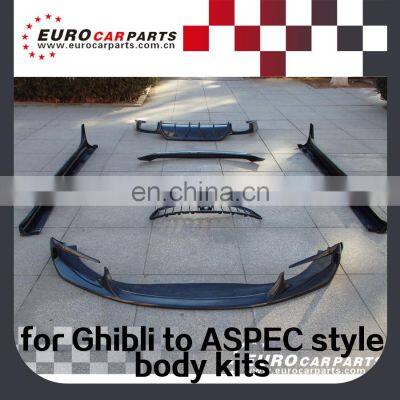 Ghibli Body Kits Fit for Maserati Ghibli 13y~ to ASPEC Style Body Kits FRP/carbon Fiber Material