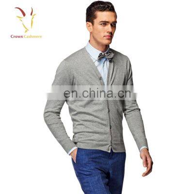 Mens Designer Suits Grey V Neck Cardigan Sweater Cashmere Cardigans