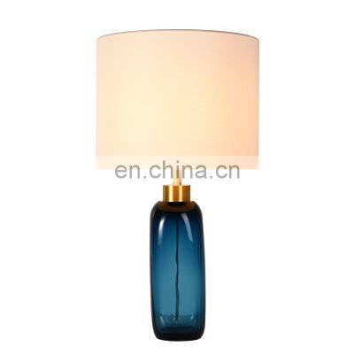 Blue ocean colored glaze glass vase lamp shade bed room lighting table lamp