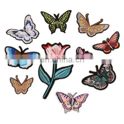 Factory supply embroidery patches apparel shoes diy accessories custom butterfly patches