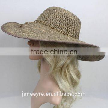 New Design Custom Adjust Raffia Straw Crochet Hat Wholesale photo-3