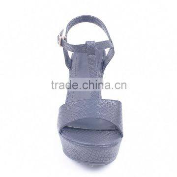 Latest Design China Cheap Women Shoes Summer Snake Print Wedge Buckle Sandals photo-4