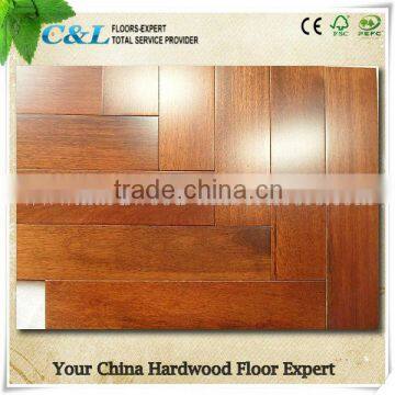 Indoor decoration UV lacquered natural solid merbau wooden floor