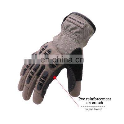 HANDLANDY Synthetic Palm Foam Padded Protective Safety Outdoor Motorcycle Gloves,Silicone Coating Mechanic Impact Gloves