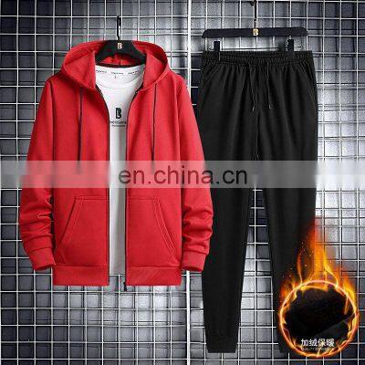 Wholesale custom brand LOGO autumn and winter hot sale 2-piece cardigan casual suit jacket pants men's jogger training suit