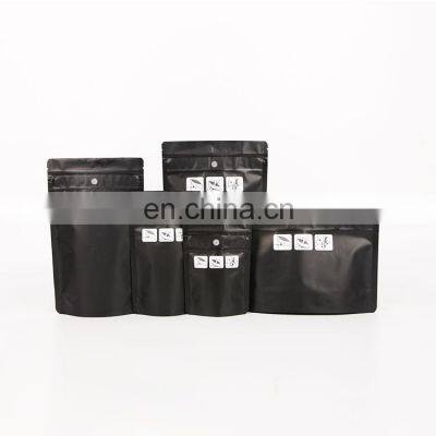 Custom exotic smell proof 1/8th 1/4th 1Pound matte black packaging mylar bags with CR MED double zipper