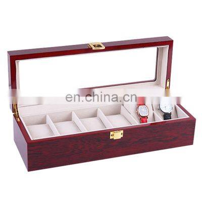 Factory Direct Supply Top Glass Luxury Wooden 2 Slots Watch Storage Box photo-4