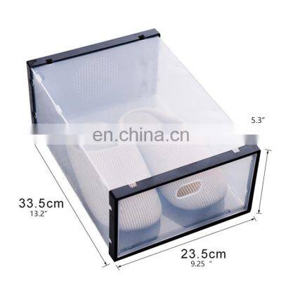 Amazon Hot Sale Clear Transparent Shoe Box in Taizhou Drop Front Clear Shoe Box Front Opening Plastic Shoe Box for Promotion photo-2