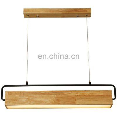 Office Corridor Continuous Lighting System Suspended Linear Pendant Light Wood Hanging Lamp