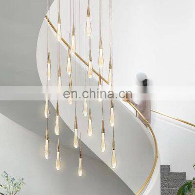 LED Chandelier Restaurant Indoor Luxury Pendant Light Modern Crystal Creative Gold Water Drop Hanging Lamp photo-5