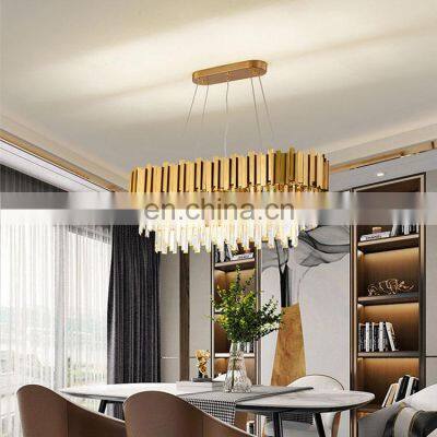 Hotel Wedding Lobby Large Decorative Hanging Light Gold Home Modern Stainless Steel Luxury Crystal Chandelier photo-5